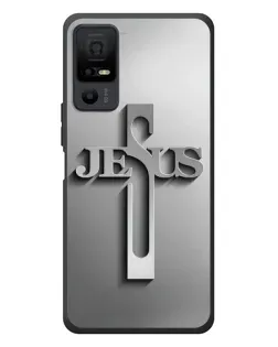 Чехол для TCL 40 NxtPaper 5G с картинкой «Металлический крест Jesus»