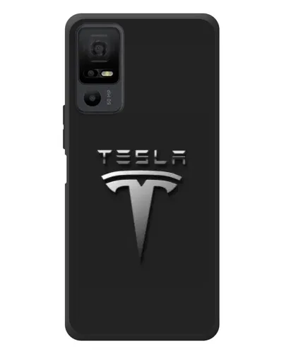 Чехол для TCL 40 NxtPaper 5G с картинкой «Стальной логотип Tesla»