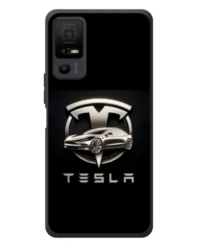 Чехол для TCL 40 NxtPaper 5G с картинкой «Tesla — серебристое авто»