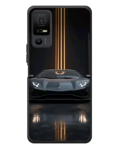Чехол для TCL 40 NxtPaper 5G с картинкой «Lamborghini золотые линии»