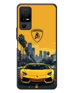 Чехол для TCL 40 NxtPaper 5G с картинкой «Желтый Lamborghini город»