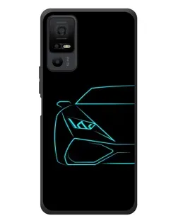 Чехол для TCL 40 NxtPaper 5G с картинкой «Голубой силуэт Lamborghini»