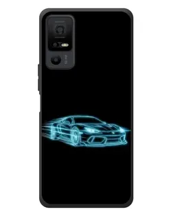 Чехол для TCL 40 NxtPaper 5G с картинкой «Неоновый контур Lamborghini»