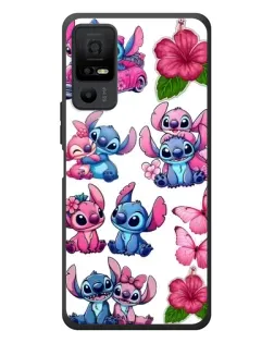 Чехол для TCL 40 NxtPaper 5G с картинкой «Стикеры Stitch и Angel»