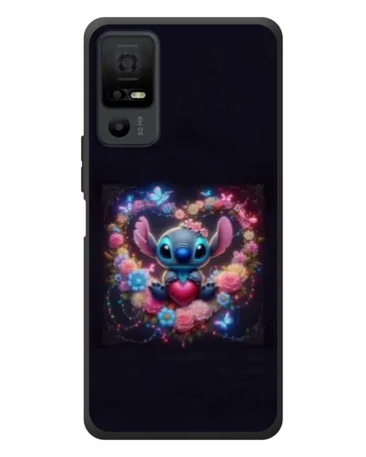 Чехол для TCL 40 NxtPaper 5G с картинкой «Stitch в цветах»