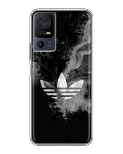 Чехол для TCL 40 SE с картинкой «Абстрактный дым Adidas»