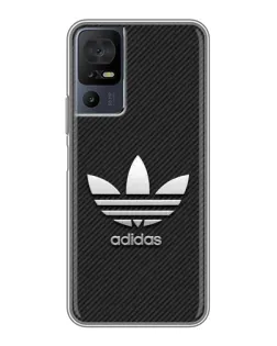 Чехол для TCL 40 SE с картинкой «Adidas Карбоновая текстура»