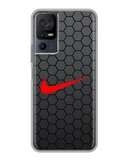 Чехол для TCL 40 SE с картинкой «Nike — карбоновая сетка» Чехол для TCL 40 SE с картинкой «Nike — карбоновая сетка»