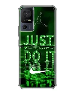 Чехол для TCL 40 SE с картинкой «Зеленый неоновый Nike»