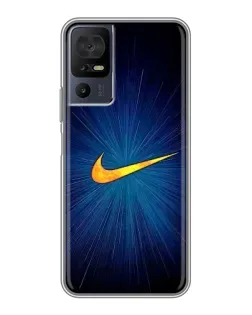Чехол для TCL 40 SE с картинкой «Синий пульс Nike»
