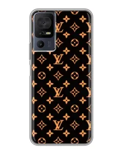 Чехол для TCL 40 SE с картинкой «Золотая монограмма LV»