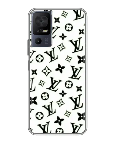 Чехол для TCL 40 SE с картинкой «Монохромный хаос LV»