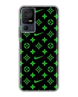 Чехол для TCL 40 SE с картинкой «Неоновый принт LV»