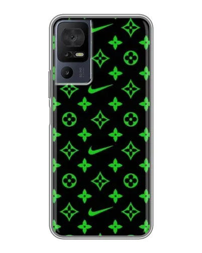 Чехол для TCL 40 SE с картинкой «Неоновый принт LV»