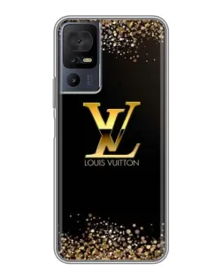 Чехол для TCL 40 SE с картинкой «LV — золотые искры»