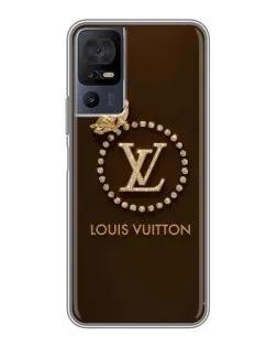 Чехол для TCL 40 SE с картинкой «LV — золотая печать»