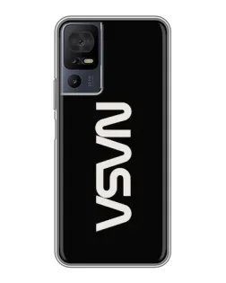 Чехол для TCL 40 SE с картинкой «NASA — вертикальный логотип»
