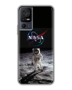 Чехол для TCL 40 SE с картинкой «Астронавт на Луне»