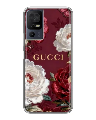 Чехол для TCL 40 SE с картинкой «Gucci — бордовые розы» Чехол для TCL 40 SE с картинкой «Gucci — бордовые розы»