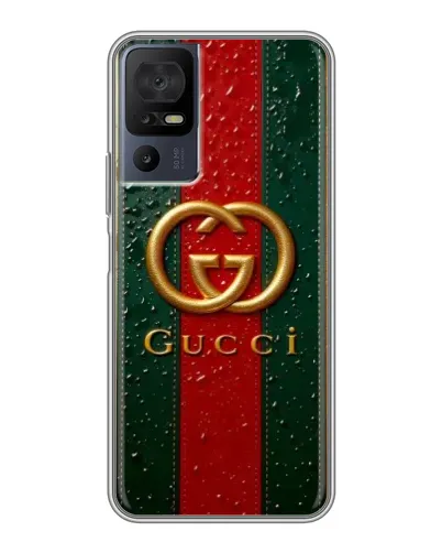 Чехол для TCL 40 SE с картинкой «Gucci — фирменная полоса и золото» Чехол для TCL 40 SE с картинкой «Gucci — фирменная полоса и золото»