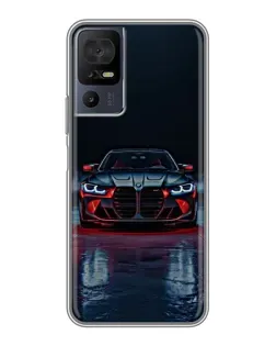 Чехол для TCL 40 SE с картинкой «BMW на мокрой дороге»
