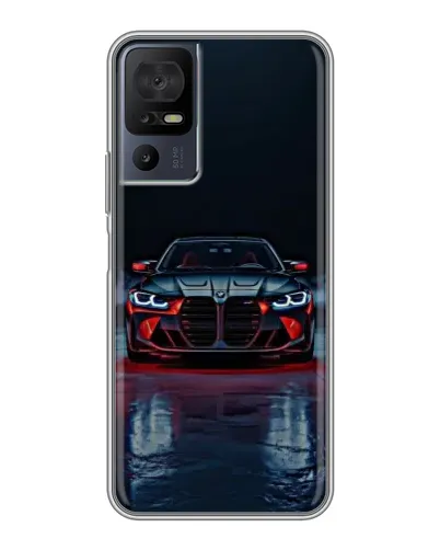 Чехол для TCL 40 SE с картинкой «BMW на мокрой дороге»
