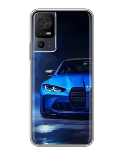 Чехол для TCL 40 SE с картинкой «Голубая BMW M4»