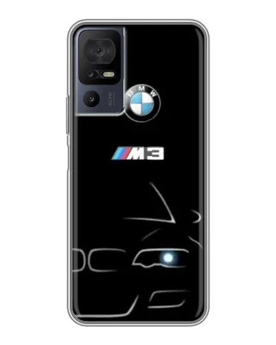 Чехол для TCL 40 SE с картинкой «Минималистичный принт BMW M3»