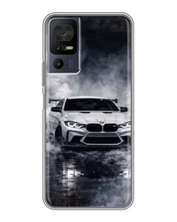 Чехол для TCL 40 SE с картинкой «BMW сквозь туман»