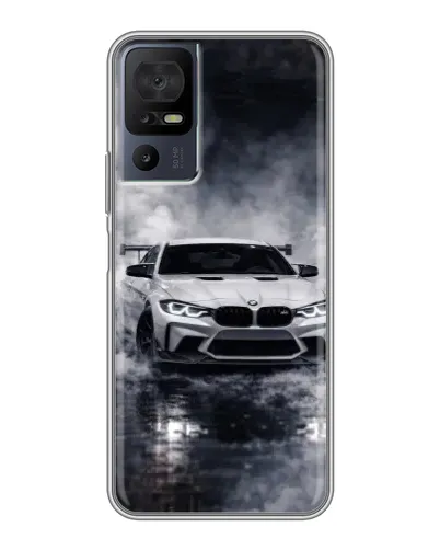 Чехол для TCL 40 SE с картинкой «BMW сквозь туман»