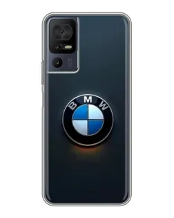 Чехол для TCL 40 SE с картинкой «Логотип BMW — минимализм»