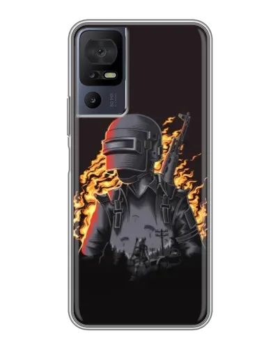 Чехол для TCL 40 SE с картинкой «PUBG — огненный силуэт» Чехол для TCL 40 SE с картинкой «PUBG — огненный силуэт»