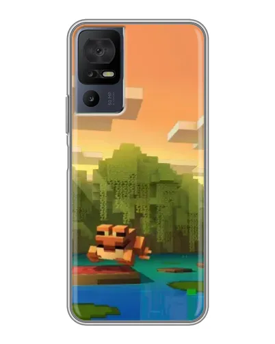 Чохол для TCL 40 SE з картинкою «Майнкрафт захід сонця»
