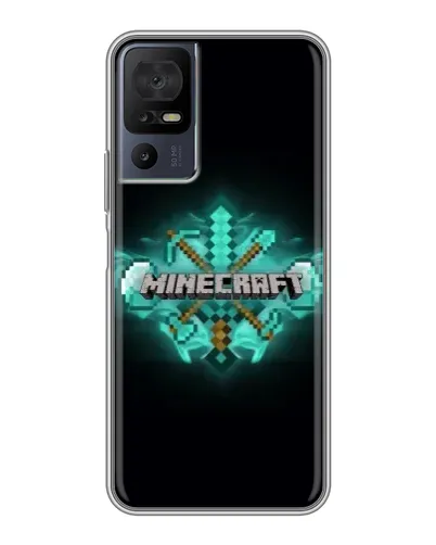 Чохол для TCL 40 SE з картинкою «Minecraft Diamond лого»
