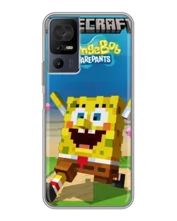 Чохол для TCL 40 SE з картинкою «Губка Боб Minecraft»