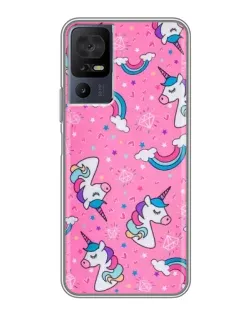 Чехол для TCL 40 SE с картинкой «Unicorn паттерн розовый» Чехол для TCL 40 SE с картинкой «Unicorn паттерн розовый»