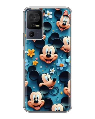 Чехол для TCL 40 SE с картинкой «Паттерн Микки и Минни»