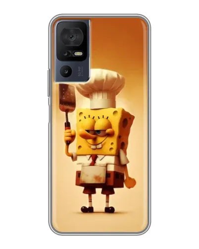 Чехол для TCL 40 SE с картинкой «Губка Боб повар»