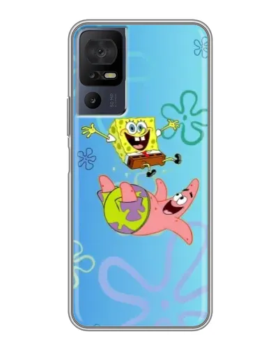 Чехол для TCL 40 SE с картинкой «Спанч Боб и Патрик»