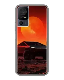 Чехол для TCL 40 SE с картинкой «Cybertruck на Марсе»