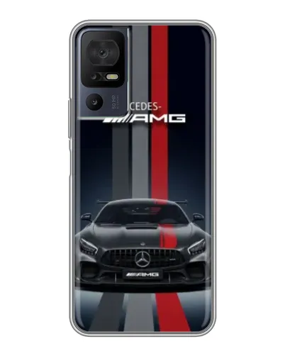 Чехол для TCL 40 SE с картинкой «Mercedes — белый карбон» Чехол для TCL 40 SE с картинкой «Mercedes — белый карбон»