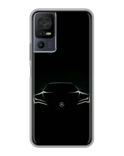 Чехол для TCL 40 SE с картинкой «Mercedes — силуэт авто» Чехол для TCL 40 SE с картинкой «Mercedes — силуэт авто»