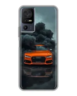 Чехол для TCL 40 SE с картинкой «Audi в облаках дыма»
