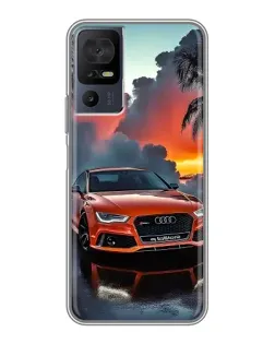 Чехол для TCL 40 SE с картинкой «Audi — закат»