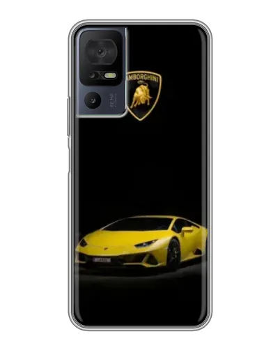 Чехол для TCL 40 SE с картинкой «Lamborghini желтый акцент»