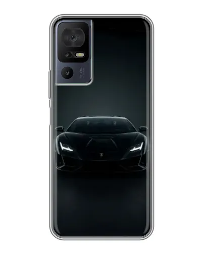 Чехол для TCL 40 SE с картинкой «Черный Lamborghini Aventador»