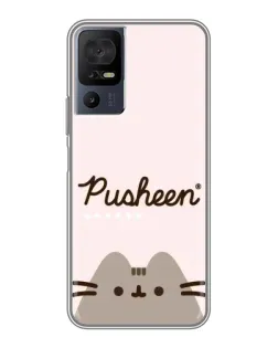 Чехол для TCL 40 SE с картинкой «Pusheen логотип»