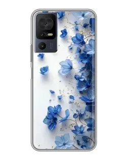 Чехол для TCL 40 SE с картинкой «Голубой цветочный каскад»