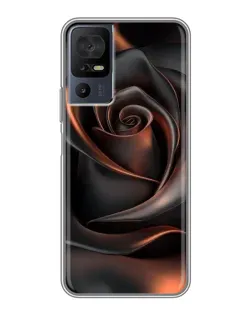Чехол для TCL 40 SE с картинкой «Шелковая черная роза»