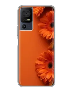 Чехол для TCL 40 SE с картинкой «Оранжевые герберы»